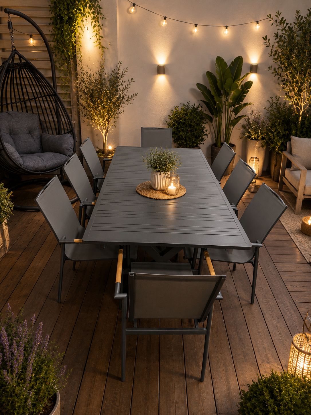 Table de jardin ELITE moderne 8 places